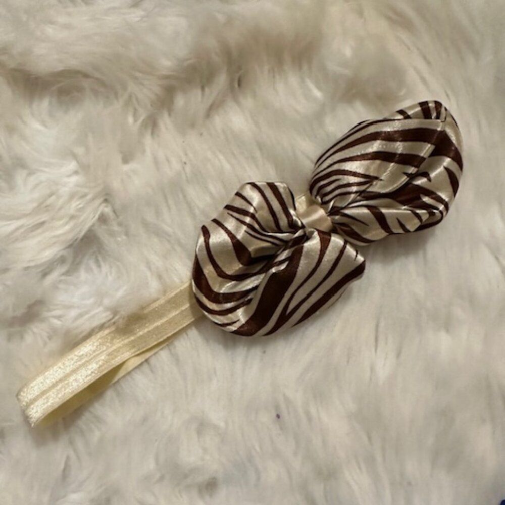 Brown Zebra Bow Headband  7440    Handmade NWT Boutique